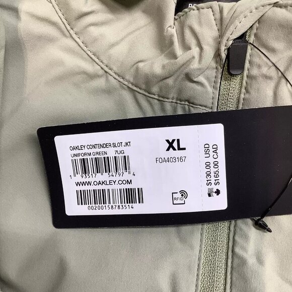 NEW OAKLEY Men's Jacket Contender Slot Full Zip Size XL Green - Picture 6 of 7